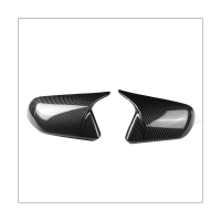 ABS Carbon Fiber Horn Style Side Door Rearview Mirror Cover Trim Shells Cap for 2015-2022