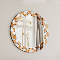 ARTLOGE กระจกเงาติดผนังบานใหญ่ กระจกเงาติดผนั กลม 60x60cm Modern Wall-mounted Round Mirror Silver Glass Sunburst Hanging Mirror with Beveled Edge for Hallway, Foyer, Living Room