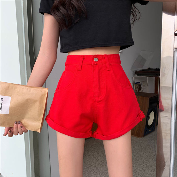 พร้อมส่ง-ล้างสต๊อก-ล้างสต๊อก-short-jeans-338-กางเกงยีนส์ขาสั้นผู้หญิง-เอวสูง-กระดุมหน้า-กางเกงยีนส์แฟชั่น-9-สี-สไตล์เกาหลี-กางเกงยีนส์-ผญ2021