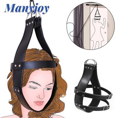 Manyjoy PU Head Suspension Harness Head Hood Adult Games BDSM Bondage Restraint Hanging Bondage Set for Couple