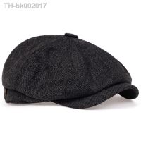 ๑☎❡ Men Newsboy Hats Peaky Autumn Vintage Herringbone Octagon Cap Women Casual Stripe Berets Gatsby Flat Hat