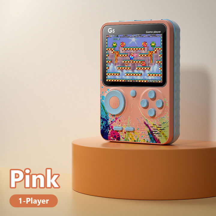 g5-4สีมินิทีวีแบบพกพาคลาสสิกมือถือย้อนยุควิดีโอเกมคอนโซลในตัว500เกม3-0นิ้วผู้เล่นหน้าจอเครื่องเกม