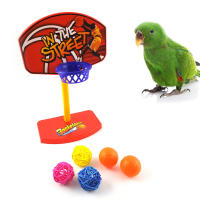 Bird Parrot Training Toy Parakeet Basketball Hoop Props With Chew Balls Inligence Toy For Bird Trick Education Playing