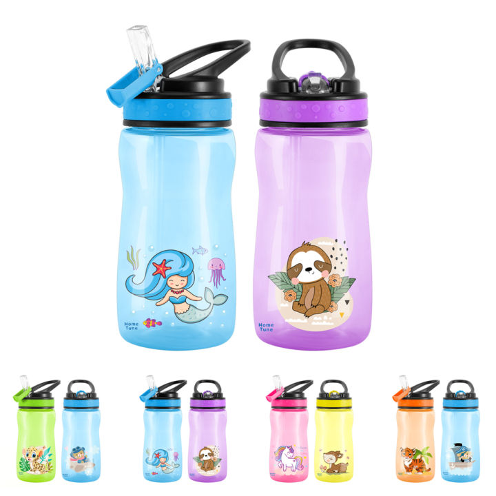 Home Tune Cute Water Bottle for School Kids Boys, BPA Free Tritan