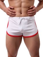 Swimwear Mens Swimsuit Contrast Color Trim Sport Swimming Shorts Low Rise Drawstring Short Pants Workout Swim Trunks Swimwear