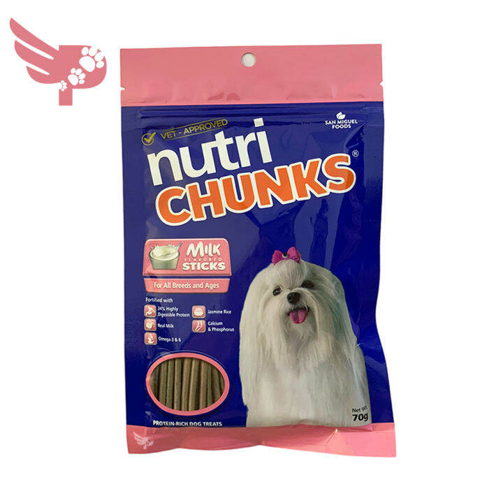 Nutri Chunks Treats 70g Milk Flavored Sticks sold per pack For