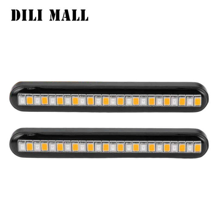 dili-ไฟเบรกท้ายแถบไฟที่บาร์ไฟมอเตอร์ไซค์-led-24ดวงสำหรับ-mall2pcs-ไฟป้ายทะเบียนรถสัญญาณเลี้ยวไหล