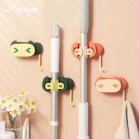 Lenoyn 2023 New Mop Holder Wall Mounted Bathroom Storage Rack Hook Self-adhesive  Hanger Brush Broom Handle Clip Household Items Picture Hangers Hooks