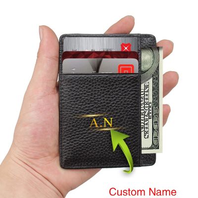 （Layor wallet）  Custom Gold Letter Card Holder Slim Minimalist Wallet Monogram Name Purse Card Case Men Women Coin Purse Thin Business Card Gift
