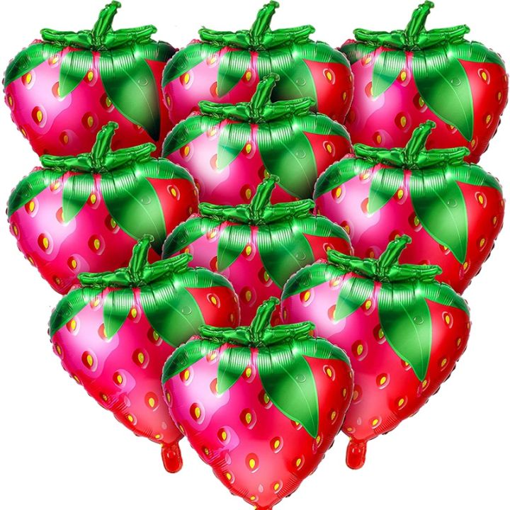 10pcs-strawberry-balloons-sweet-strawberry-foil-mylar-balloons-for-girls-strawberry-themed-birthday-party-decorations