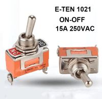 2Pcs E-TEN 1021 15A 250V AC SPST 2 Position ON OFF 2 Pin Toggle Switch Power Switches E-TEN1021 Orange Electrical Circuitry  Parts