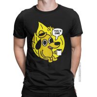 Casual This Is Fine Meme T-Shirts For Men Crew Neck Pure Cotton T Shirt Dog Classic Short Sleeve Tees 2Xl 3Xl Clothes 【Size S-4XL-5XL-6XL】