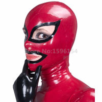 Halloween Latex Hood Fetish Rubber Tight Costumes With Back Zipper LM146