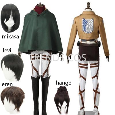 Cosplay Anime Levi Ackerman Mikasa Ackerman Cosplay Costume Eren Jaeger Outfits Hange Zoe Cosplay Costume AOT Full Set