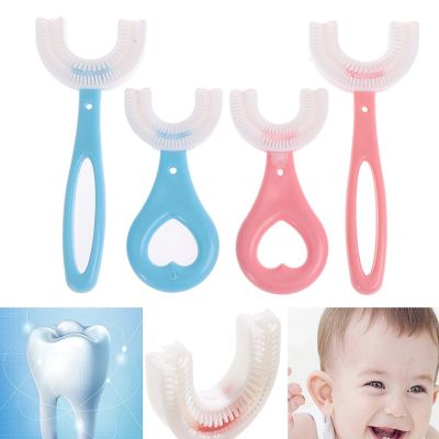 Creative Cute Children U-Shape Toothbrush Baby Silicone Toothbrush for 2-12 Years Kids Dental Teeth Cleaning Oral Care