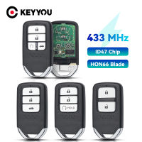 KEYYOU รถกุญแจรีโมทสำหรับฮอนด้า Fit City Greiz แจ๊ส XRV Venzel HRV CRV 433เมกะเฮิร์ตซ์ ID47Chip KR5V2X Promixity บัตร