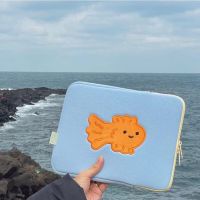 Korean Cute Bear Laptop Sleeves 11 13.6 14 15.6 Inch for Mac Book Air Pro 13 HP ASUS Tablet Pouch Bag for Ipad Pro 11 12.9 2021