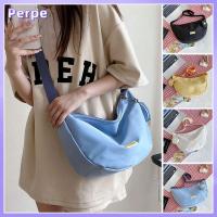 PERPE สำหรับผู้หญิง ลำลองแบบสบายๆ สีทึบทึบ กระเป๋าแบบสะพายไหล่ กระเป๋า Crossbody กระเป๋าถือแบบถือ ถุงนักช้อป