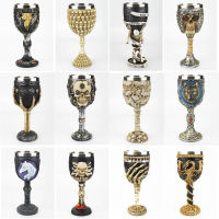 Gothic Goblet 3D ไวกิ้งสแตนเลสเรซิ่น Skull ไวน์ Goblet Dragon Claw โครงกระดูกกระดูกสันหลังวิสกี้ถ้วยแก้วไวน์สำหรับ Halloween