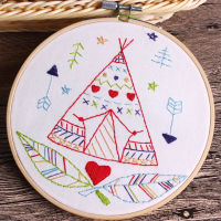 Stick Figure Embroidery Kit DIY Needlework Kawaii Cartoon Needlecraft for Beginner Cross Stitch Artcraft(Without Hoop)