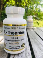 L-Theanine, AlphaWave® 100 mg 60 Veggie Capsules (California Gold Nutrition) ธีอะนีน ช่วยผ่อนคลาย ช่วยเรื่องนอนไม่หลับ Supports Relaxation, Calm Focus