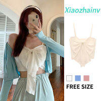 Xiaozhainv เสื้อกั๊กสตรี,เสื้อสายเดี่ยวทรงสลิมผูกโบว์แบบหวานและน่ารักรุ่นใหม่