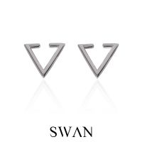 SWAN - Triangle Cuff ต่างหูเงินแท้ ต่างหูทรงเหลี่ยม คล้องหู ไม่ต้องเจาะ ต่างหูเงินเกลี้ยง