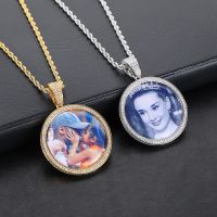 ❧♗  Customized Photo Necklace Men and Hip Hop Personalized Picture Pendant Iced Out Custom Logo Mother Or