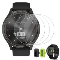 ✿۩♟ (3 2) For Garmin Vivomove 3 3s Smart Watch (3pcs) Tempered Glass Screen Protector (2pcs) Charger Port Anti-Dust Plugs Cover