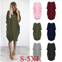 Large Size Maternity Dress New Autumn Winter Round Neck Leisure Time Wide Pocket Long Sleeve Pregnancy Clothes Vestido Sukienka