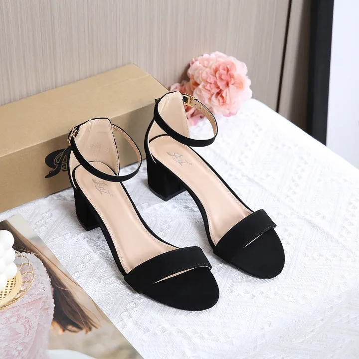 New Korean Suede 2inch High Heel Sandals for Women | Lazada PH