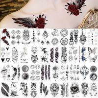 100Pcs Mini PersonalityTemporary Tattoo Sticker Flower Animal Eagle Snake Dragon Scorpion Cross Finger Neck Body Women Man Tatoo Stickers