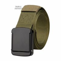 【YD】 New Metal Buckle Designer Breathable Belts Men Adjustable Canvas Waistband Outdoor Jeans Pants Hiking