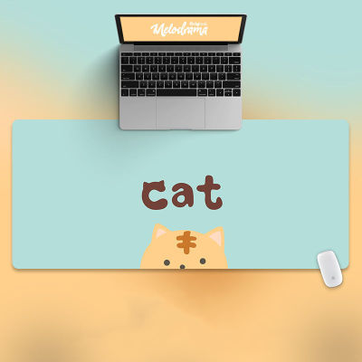 Mouse Pad Cute Large Pink Cat Kawaii Anime Cartoons Simple Mousepad Keyboard Laptop Mouse Pad Non-Slip Desk Mat Big Size 90x40 80x30 21x26