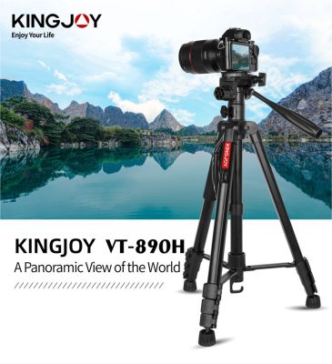 Kingjoy ขาตั้งกล้องแนวนอนแบบมืออาชีพที่วางโทรศัพท์มือถือกล้องอลูมิเนียมแบบพกพาพร้อมเสากลางแบบถอดได้360องศา