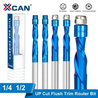 XCAN Router Bit Two Flute Flush Trim เครื่องตัดมิลลิ่งไม้ UP Cut Mill พร้อมแบริ่ง 1/4 1/2 Shank Spiral End Mill