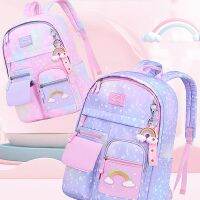 【พร้อมส่ง】 กระเป๋านักเรียน กระเป๋าสะพายหลังมัลติฟังก์ชั่นน้ำหนักเบากันน้ำเวอร์ชั่นเกาหลีเกรด 1-3-6