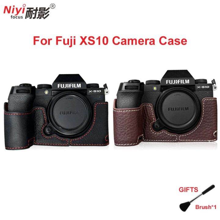 Genuine Leather Camera Half Case For Fujifilm XS10 Camera Bottom