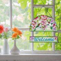 Hummingbird Stained Glass window hangings BIRD suncatchers มือทาสี Stained Glass Wall Art Decor Hummingbird WIND แผงใหม่