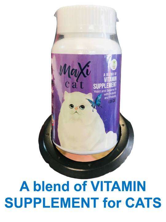MAXI CAT Vitamin Supplement with Prebiotics and Probiotics 100 Tablets