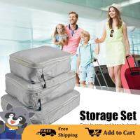 3pcs Suitcase Packing Set Compressible Classification Storage Bags Foldable Space Saving for Sheets Underwear Shoe Socks