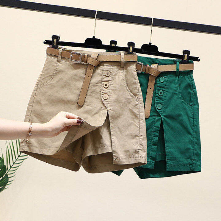 Plus Size 4XL New Summer Women Cotton Linen Shorts High Waist Candy Color  Offic Work Wide Leg Shorts | Lazada Singapore