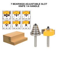 สากล Slotting ตัด8มิลลิเมตร1/2นิ้ว1/4นิ้วงานไม้ตัดปรับงานไม้ Slotting ตัดแบบพกพามิลลิ่งตัดกับ7แบริ่งป้องกันฟันเฟืองออกแบบสำหรับการตัดแต่ง Slotting ช่างไม้ไม้มิลลิ่งตัด CNC