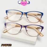 ROW Women Men Presbyopic Eyeglasses Metal Hyperopia Glasses Reading Glasses Retro Half Frame Clear Lens Magnification Diopter 1.0 3.5 Anti-fatigue Optical Eyewear/Multicolor