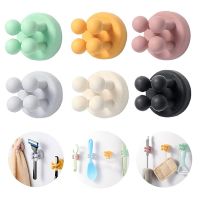 Silicone Toothbrush Razor Holders Hook Wall Door Hooks Towel Key Plug Holder Hangers For Kitchen Bathroom Home Office Organizer