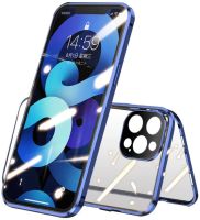 Double Sided Magnetic Case for iPhone 11 13 12 Pro Max X XR 7 8 6 Mini SE 2020 with Camera Lens Protector Screen Glass Cover