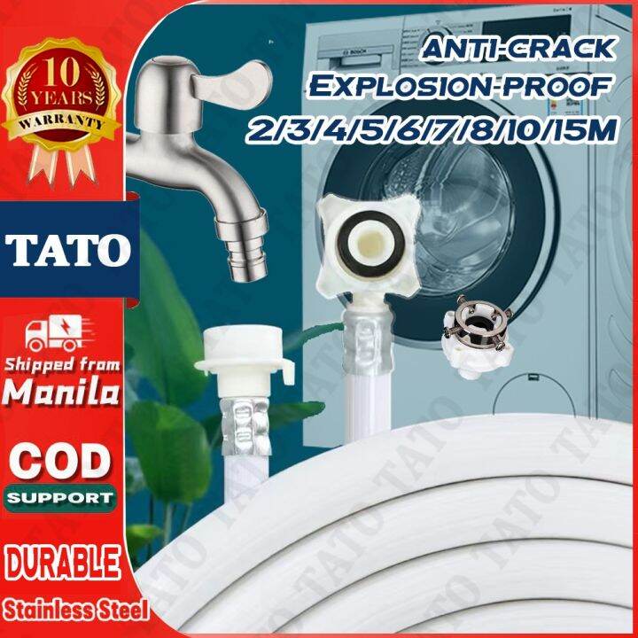 TATO 2/8/10/15m Washing Machine Water Inlet Hose Pipe Automatic Washing Machine Water Inlet Pipe