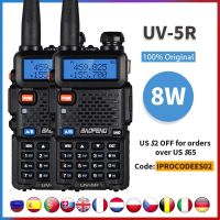 วิทยุสื่อสาร Baofeng 2ชิ้นวิทยุสื่อสาร Uv-5R 8W แบบพกพาวิทยุ Ham CB Uv 5R คลื่นความถี่คู่ VHF/ตัวรับส่งสัญญาณ UHF FM J93วิทยุสองทาง