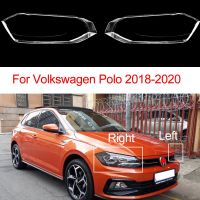 กระจกไฟหน้าสำหรับ Volkswagen Polo 2018 2019 2020ตัวครอบไฟหน้าอะไหล่โป๊ะไฟแบบโปร่งใสอุปกรณ์ตกแต่งรถยนต์