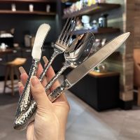 Original [five-star hotel style] four-piece set out of German diamond noodle style knife and fork spoon western food steak knife 316 stainless steel